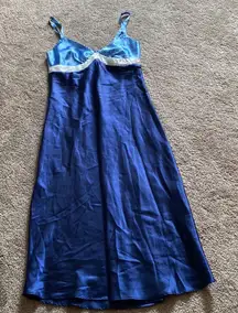 Jones New York Blue Satin Nightgown SIZE S