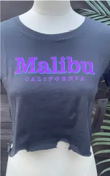 Prince Peter Malibu Crop Top Tee Black Purple‎ Graphic Size Small NWT