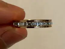 Gold Channel Set Diamond Eternity Ring Band Size 7