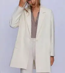 Zara Oversize Wool Blend Off White Jacket Blazer