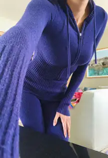 Sweater Knit Hoodie and Bootcut Flare Pants Set