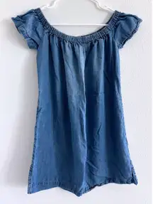 Cloth & Stone Anthropologie‎ Dress Womens Sm Chambray Off Shoulder Western Boho