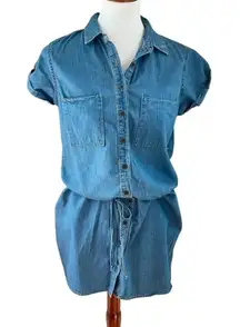 Paige Dress Mila Chambray Flyer 100% Cotton Casual Shirtdress Size Medium