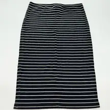 Express Women’s Black and White Striped Ribbed Knit Pencil Skirt-Size S