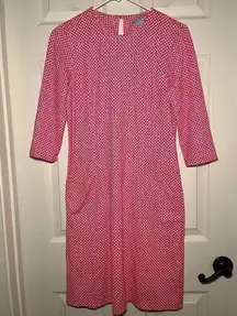 J. McLaughlin Size Small Pink White 3/4 Sleeve Dress