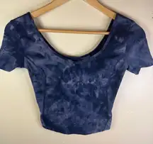 Lululemon Align Tee Cropped Size 4 Diamond Dye Lunar Rock‎ True Navy DD5R 09660