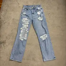 American Eagle Highest Rise 90’s Boyfriend Denim Jean Destroyed Distressed