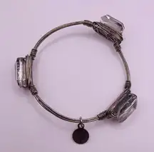 Bourbon And Bowties Silver Tone Beaded Statement Bracelet