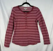 Lucky Brand 1/2 Button Long Sleeve Henley Women’s Size Medium Western Style