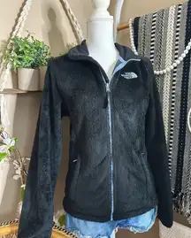 The North Face Black/Lavender Purple Plush Fleece Fuzzy Zip Up Jacket