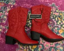 Red Leather Cowgirl Boots