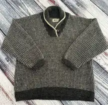 Vintage R.E.I. 100% Wool Speckled Knit Collared Chunky Knit Sweater