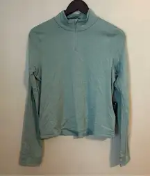 Allbirds Quarter Zip Pullover Natural Run Mid Layer Green Hush Athleisure Casual