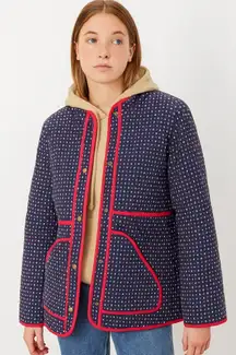 Westside Apparel Women's Quilted Jacket with Red Trim s/m