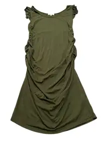 3/$15 BHOME Olive green ruched maternity dress