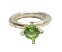 925 Sterling Silver Peridot Diamond Green Ring Charm bracelets