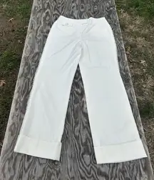 Larry Levine Stretch WOMEN'S Dress White‎ Pants Size 12 Lace Summer Spring Cute