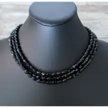Vintage Necklace Black Extra Long Statement (Can Be Layered)