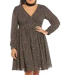 Torrid  Ditsy Floral Print V-Neck Mini Dress‎ Sz 18 | Flowy Feminine Modern Chic