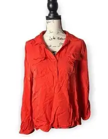 Edith Ella SZ XL orange button-down shirt