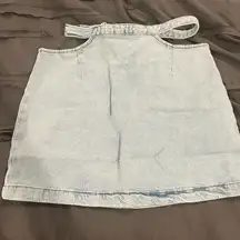 Weworewhat jean cutout skirt