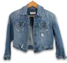 BONGO - Crop Denim Jacket  w/ Distressing - M