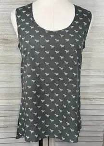 PHILOSOPHY Women's Zebra Print Semi Sheer Tank Top Gray/Multi-Small