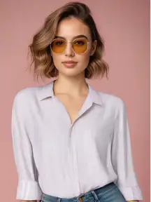 L.L. Bean Women's Large Purple Check Long Sleeve Button-Up Shirt Casual