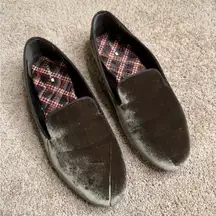 Birdies Velvet Olive Green Loafers Size 10.5