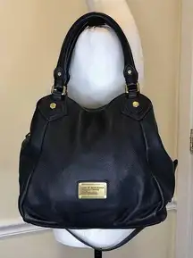 MARC JACOBS Black Satchel Crossbody B/W Logo Interior Lining Brass Hardware