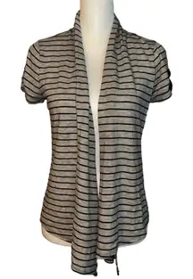 Belle Du Jour  Short Sleeve Cardigan Black and Gray Size Small