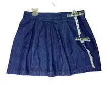 Tommy Jeans Y2K Denim Pleated Skirt Size 11‎ 90’s Clueless Wrap Plaid Jean