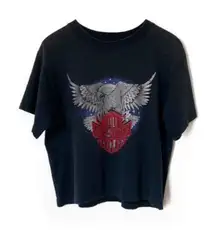 Black Harley Davidson crop graphic shirt Size Small