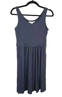 C&C California Womens S Scoop Neck Sleeveless Swing Dress Pockets Casual Blue