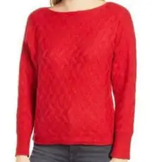 Vince Camuto Holiday Ultra Red Chevron Print‎ Sweater Small NWT $89