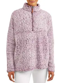 Time and Tru | Purple Snow Tipped Quarter Zip Teddy Jacket | Medium 8-10