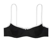 Pink By Frankies Bikinis Buttercup Bikini Top Swim Top Black White S