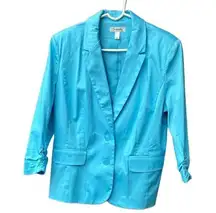 Dressbarn Women’s size L light teal blue two button front blazer