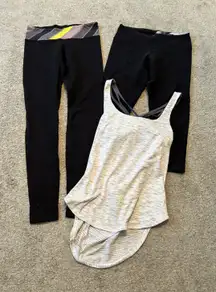 Lululemon size 6‎ bundle flawed, read. Tank and full length leggings, capris