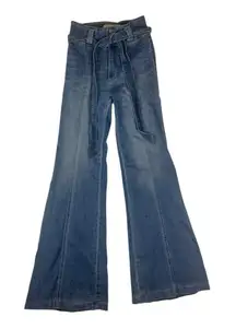Flying Tomato women's medium 26 Denim flare Leg Jeans tie waist