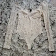 Wild Fable Cream Textured Bodysuit