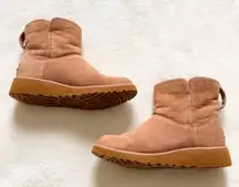 Ugg Light Pink Wedged Short Booties