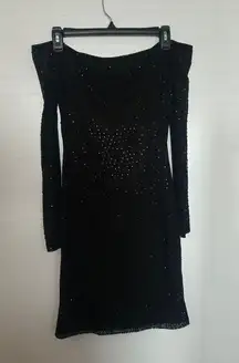 Sparkly Black Formal Mini Dress