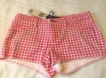NWT  Pink and White Gingham Shorts