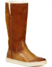 Frye Women's Brown Leather and Suede Tall GEMMA Boots 6/6.5