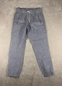 Women's Athleta Cabo Linen Joggers Pants Size 6 Chambray Light Blue