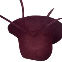 Nordstrom Winter Fall 100% Wool Burgundy Maroon Bucket Hat Bow Tie OS Holiday
