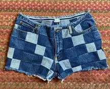 RETRO Y2K VINTAGE PATCHWORK DENIM SHORTS