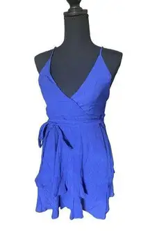 The Clothing Company Royal Blue Romper with Waist Tie / Zip Back Size Large(#20)