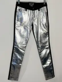 New  Metallic Front Pants Black Back RARE Size 26/3